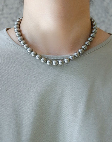 바이데이지 웜그레이 10mm 진주 목걸이 Bn0594