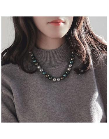 바이데이지 1Bn0352 멀티컷팅 조개진주 실버목걸이