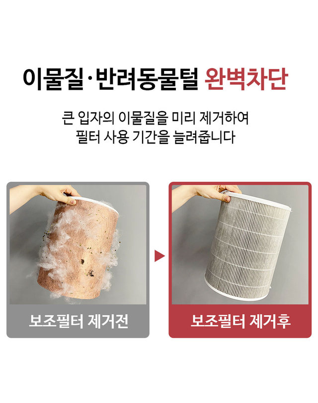 필터포유 더스트세이버 플러스+ 위닉스 제로 구리 항균필터 착용컷