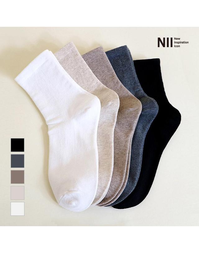올리비아로렌 여성 무압박 중목양말 5PACK 착용컷