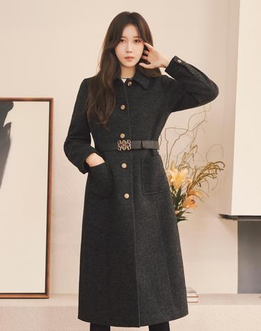 헤링본 벨트 장식 롱코트_VOPEAYW9411