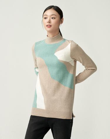 배색 블럭 인타샤 풀오버_VOCBLXWA221