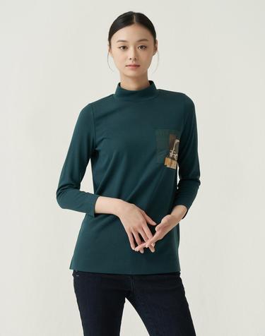 주머니 프린트 티셔츠_VVCALXWA361