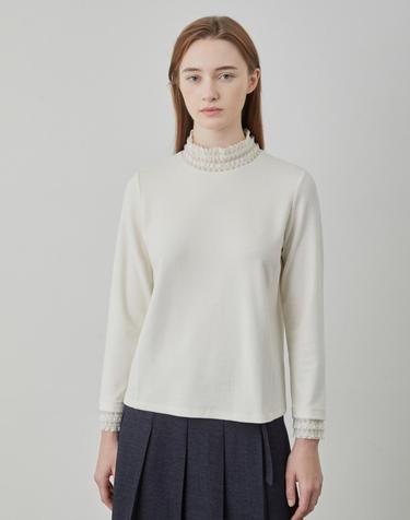 레이스 패치 티셔츠_VOBAL5S1111