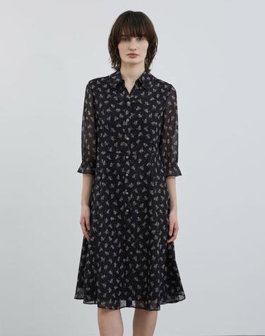 메탈사 믹스 쉬폰 프린트 원피스_VOCOA4M4311
