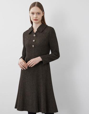 [올리비아로렌] 체크 A라인 원피스_VOCOA3W9211