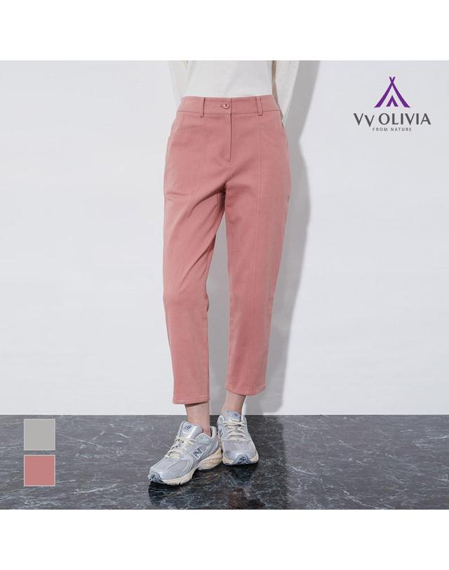 올리비아로렌 스티치 포인트 배기팬츠_VVCDL4S1271 착용컷
