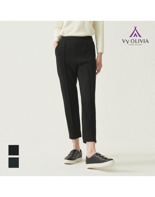 올리비아로렌 슬림 배기핏 저지팬츠_VVBDLYS1281 착용컷