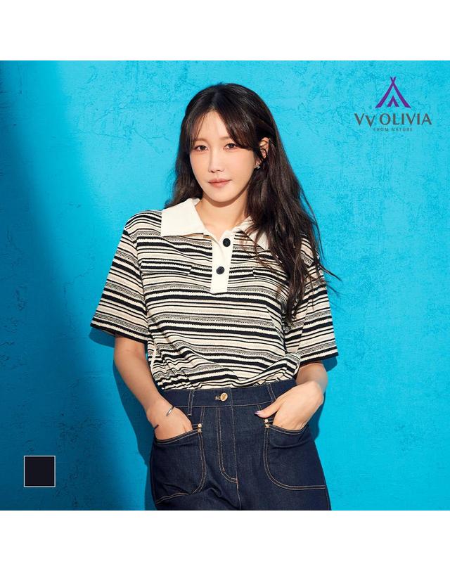 올리비아로렌 A라인 데님 숏팬츠_VVCMP4M5171 착용컷