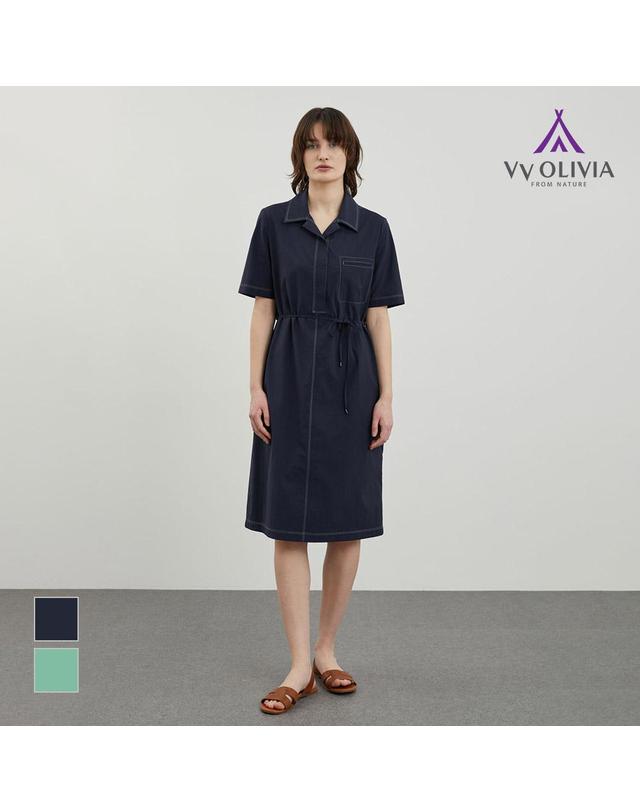 올리비아로렌 H라인 롱 원피스_VVCOA4M5161 착용컷