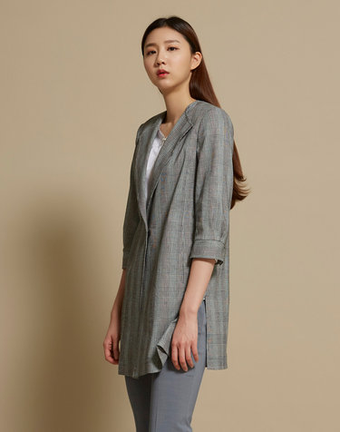노카라 변형 체크 자켓_VOCFUWM3271