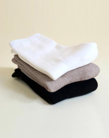 여성 쿠션 파일 골지양말 3PACK