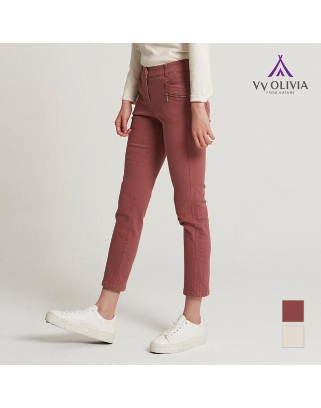 올리비아로렌 코튼 일자 팬츠_VVCDLWF8211 착용컷