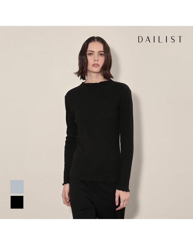 데일리스트 골지 반넥 티셔츠_MDEAL4F7351 착용컷