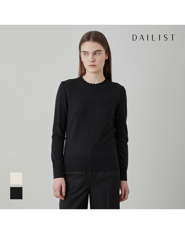 데일리스트 반넥 풀오버_MDEBL5S1191 착용컷
