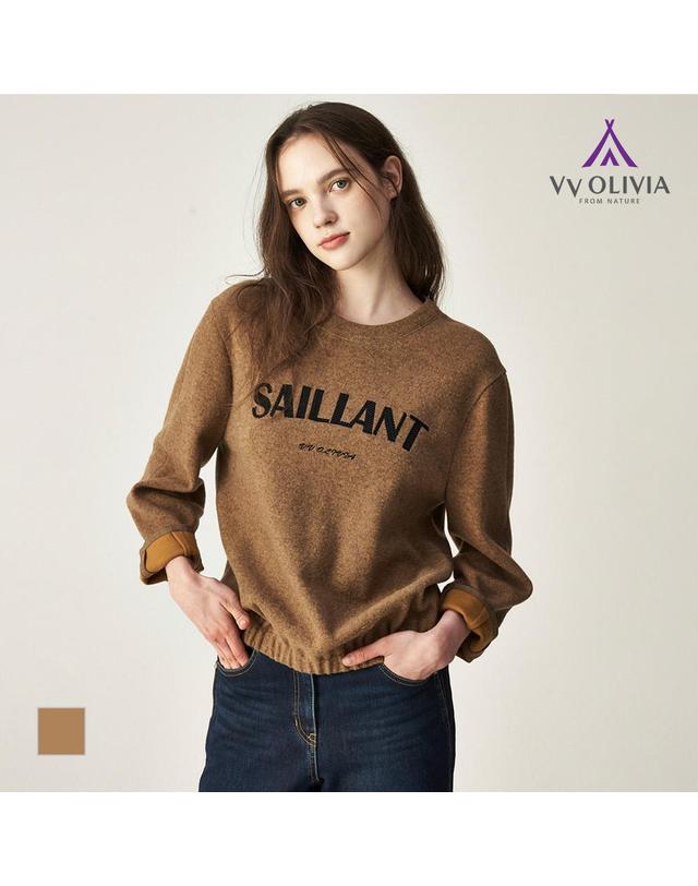 비비올리비아 [비비올리비아] 레터링 밀링기모 탑_VVCAL5W9401 착용컷