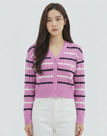 [반에이크] 꽈배기ST패턴 니트가디건_VB34KCQ306Z