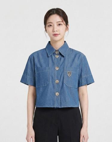 [에꼴드파리/드라로얄] 데님 반팔 크롭 자켓_RB35WJBM38Z