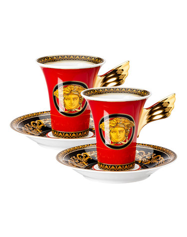 [베르사체 VERSACE] 메두사 레드 커피컵앤소서2인조세트(Tall)
