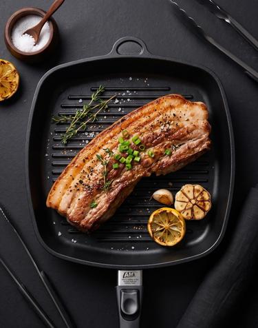 AMT 28cm 인덕션 사각 그릴팬 i-285G