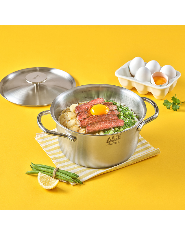 에이엠티 AMT 316Ti 스텐 통5중 코닉 양수 냄비 24cm 착용컷