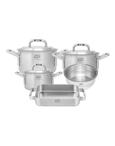 AMT 316Ti스텐 냄비 팬 5종 세트(16cm양수 20cm양수 20cm찜기 24cm양수 사각그리들팬)