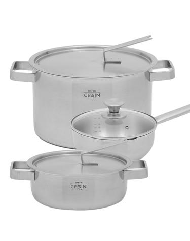 [세신 퀸센스] 통5중 5PLY 스테인레스 냄비 3종세트 - 전골20cm/편수 웍20cm/양수24cm