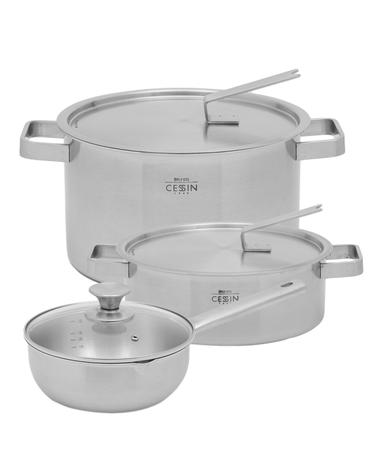 [세신 퀸센스] 통5중 5PLY 스테인레스 냄비 3종세트 - 편수 웍20cm/양수24cm/전골24cm