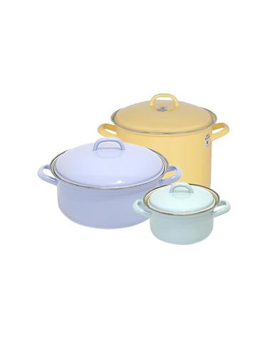 리스 번트 법랑 양수냄비 3종세트(14+20(H)+24cm)