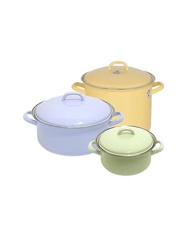 리스 번트 법랑 양수냄비 3종세트(16+20(H)+24cm)