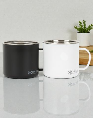 퀸센스 수 304 머그컵 300ml 1+1 (블랙+화이트)