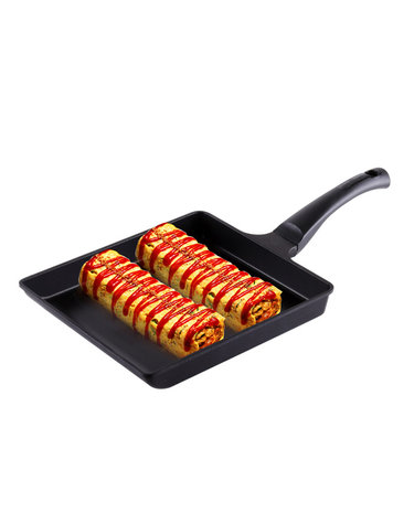 퀸센스 블랙 인덕션 사각 에그 롤 팬 26X22(cm)