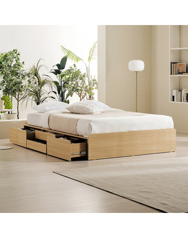 앤디 무헤드 4단서랍 멀티수납형 침대 세트 Q퀸 (매트리스 포함)