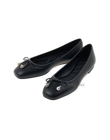 [지미추] SS25 여성 옐메 플랫슈즈 ELME FLAT NAP BLACK