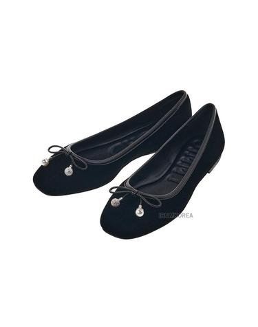 [지미추] SS25 여성 엘메 플랫슈즈 ELME FLAT VEL BLACK