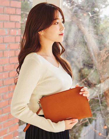 탄틴 사피아노 가죽 테일러 클러치백 T61001 탄 3SIZE