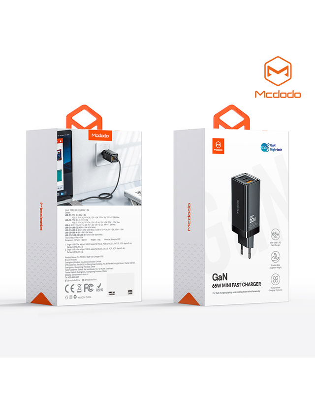 맥도도 [맥도도] GaN PD3.0 PPS 65W 초고속 미니 3포트 멀티충전기 착용컷
