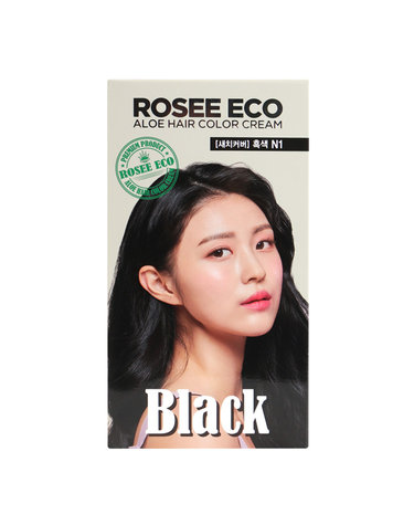 로제 에코 알로에 헤어 칼라 크림 N1 흑색