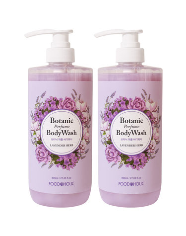 (1+1)푸드어홀릭 보타닉 퍼퓸 바디워시 라벤더 허브 800ml/향이좋은 대용량 클렌저