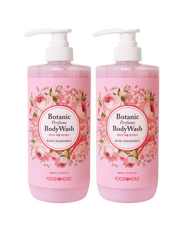 (1+1)푸드어홀릭 보타닉 퍼퓸 바디워시 로즈 캐모마일 800ml/향이좋은 대용량 클렌저