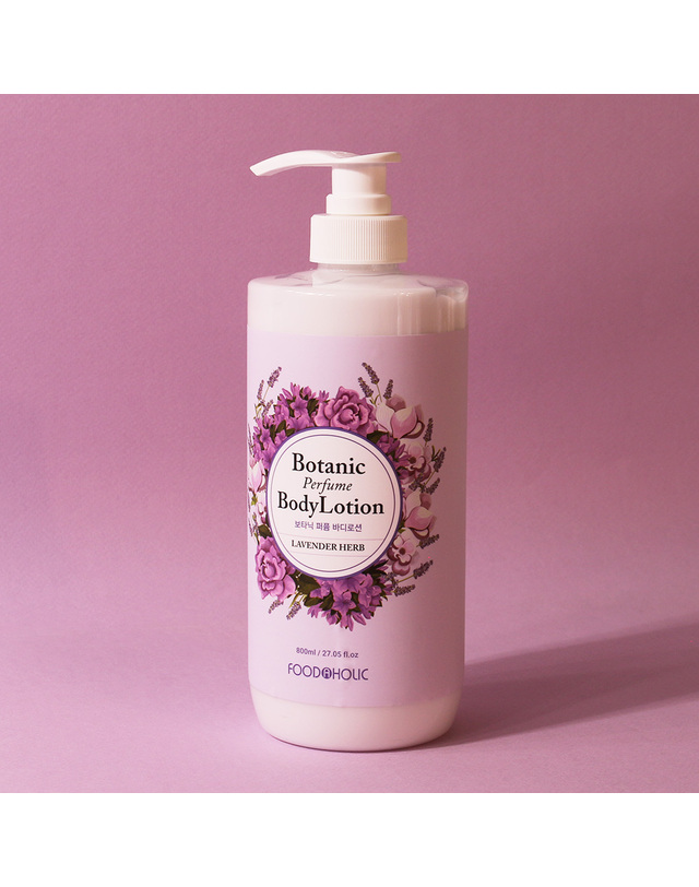 푸드어홀릭 (1+1)푸드어홀릭 보타닉 퍼퓸 바디로션 라벤더 허브 800ml/향이좋은 대용량 바디밀크 착용컷