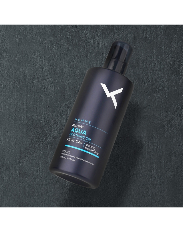 바찌 (1+1)바찌 옴므 4in1 올데이 아쿠아 수딩젤 올인원 300ml /끈적이지않는 진정 쿨링젤 착용컷