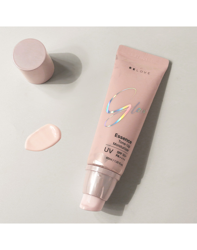 비러브 비러브 글로우 에센스 톤업 모이스처라이저 40ml SPF50+ /비비 선베이스 수분광 착용컷