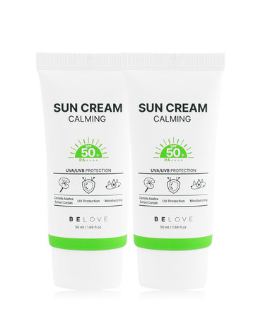 (1+1)비러브 카밍 선크림 50ml  SPF50+ PA++++ /순한 눈시림없는 자외선차단제 시카 선블록