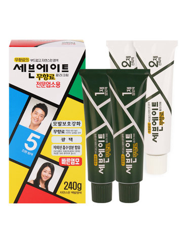 세븐에이트 무향료 칼라크림 대용량 240g 5호 진한밤색 /동성제약