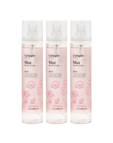 (3개)푸드어홀릭 콜라겐 수딩미스트 120ml /윤기 보습 촉촉