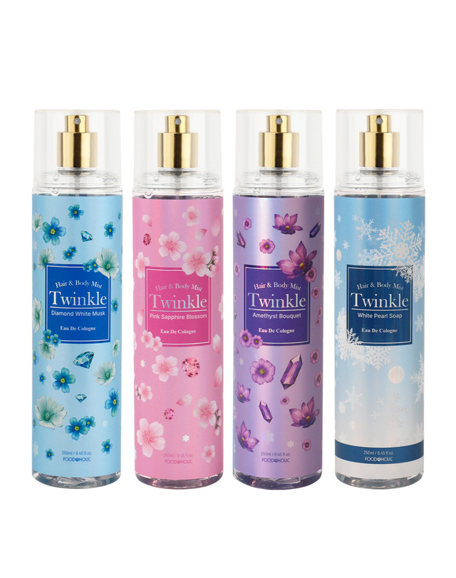 푸드어홀릭 (1+1)NEW 트윙클 바디미스트 250ml 택2/대용량 퍼퓸스프레이 착용컷