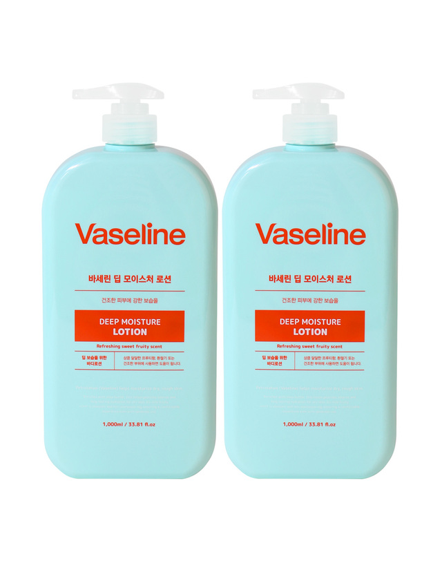 푸드어홀릭 (2개/무배)바세린 딥 모이스처 바디로션 1000ml /대용량 건조한피부용 고보습 착용컷
