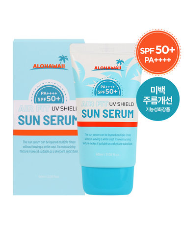 (무료배송)알로하와이 UV쉴드 에어핏 선세럼 60ml SPF50+ PA++++ /촉촉한 자외선차단제