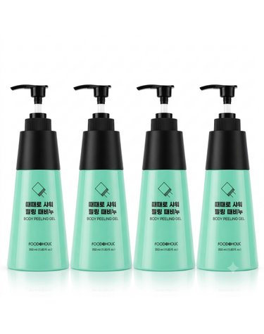 (4개 무료배송)푸드어홀릭 때때로 샤워 필링 때비누 350ml 펌프형 젤타입